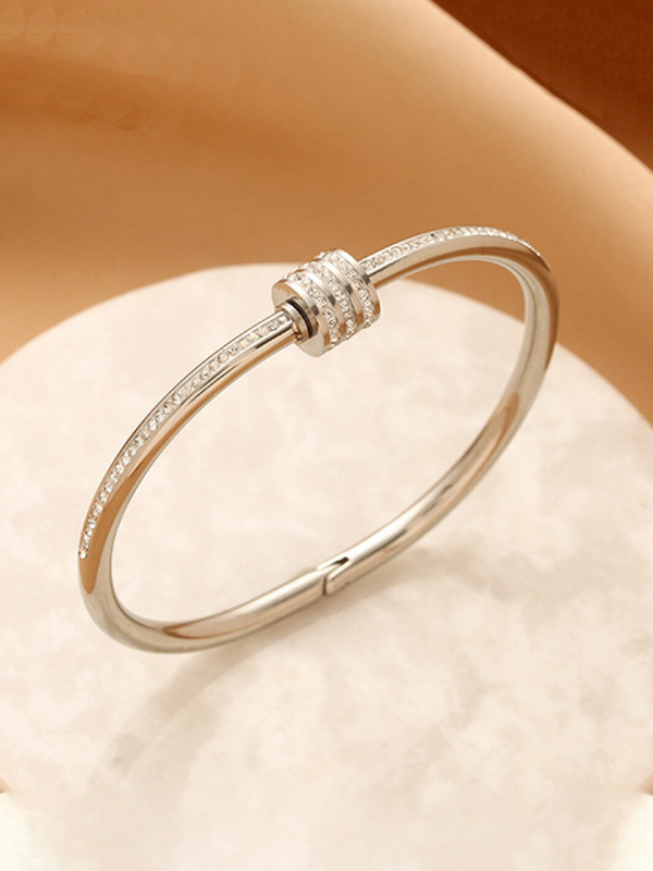 Anti-Tarnish Silver Barrel Bracelet