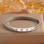 Anti-Tarnish Crystal Heart Silver Bracelet