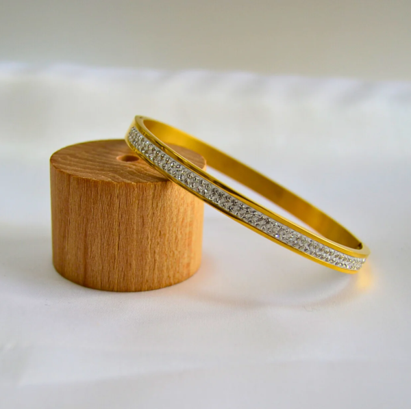 Anti-Tarnish Gold Double Pave Crystal Bracelet