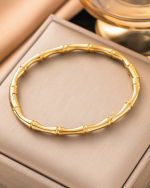 Orbit Bling Anti-Tarnish Gold Bamboo Segment Bracelet