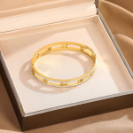 Roman Numeral Crystal Bracelet Gold