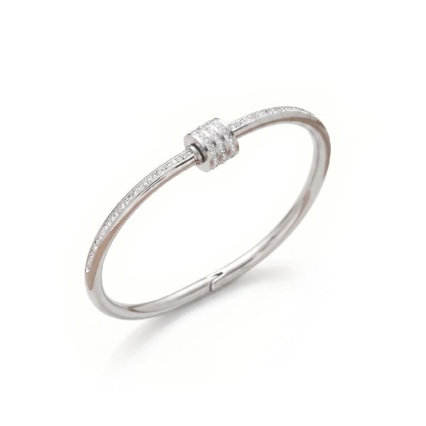 Anti-Tarnish Silver Barrel Bracelet