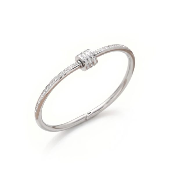 Anti-Tarnish Silver Barrel Bracelet