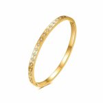 Anti-Tarnish Gold Geometric Crystal Rhombus Design Bracelet