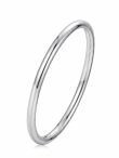 Anti-Tarnish Smooth Silver Tube Bangle Bracelet