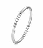 Anti-Tarnish Smooth Silver Tube Bangle Bracelet