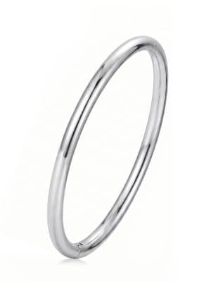 Anti-Tarnish Smooth Silver Tube Bangle Bracelet