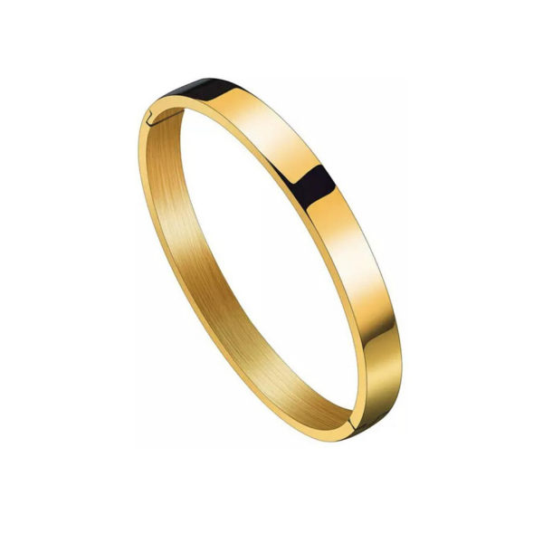 Anti-Tarnish Classic Flat Gold Bracelet for Men and Women