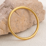 Anti-Tarnish Smooth Gold Tube Bangle Bracelet