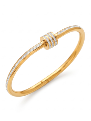 Anti-Tarnish Gold Barrel Bracelet