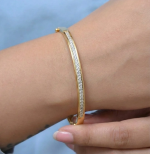 Anti-Tarnish Gold Baguette Tennis Bracelet