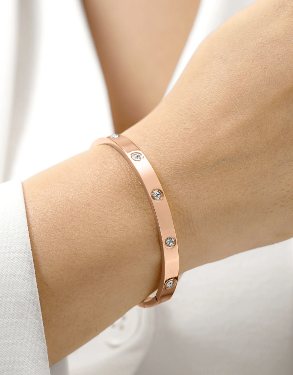 Anti-Tarnish Rose Gold Studded Crystal Bracelet