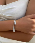 Roman Numeral Crystal Bracelet Silver