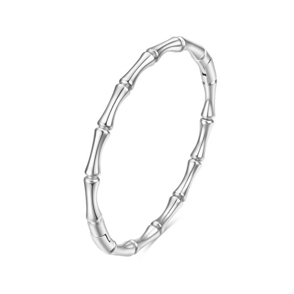 Anti-Tarnish Silver Bamboo Segment Bracelet