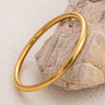 Anti-Tarnish Smooth Gold Tube Bangle Bracelet