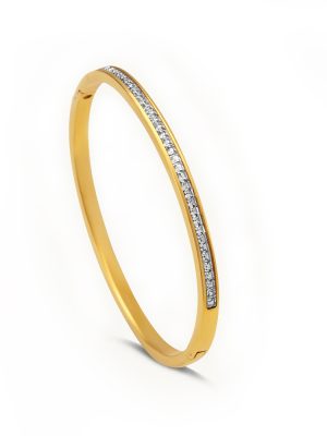Anti-Tarnish Gold Baguette Tennis Bracelet