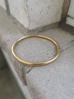 Anti-Tarnish Smooth Gold Tube Bangle Bracelet