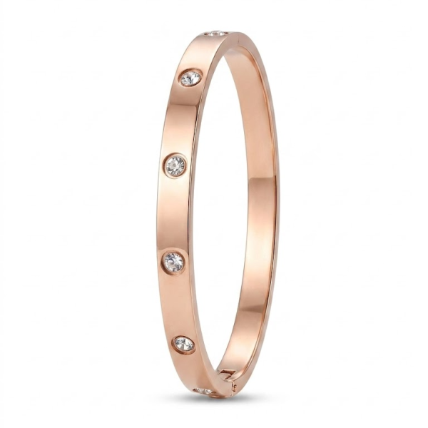 Anti-Tarnish Rose Gold Studded Crystal Bracelet
