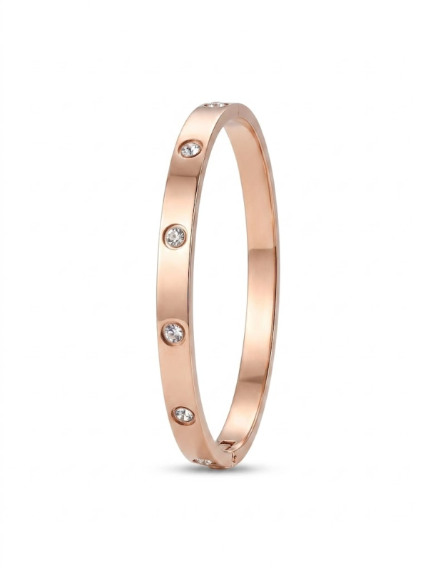 Anti-Tarnish Rose Gold Studded Crystal Bracelet