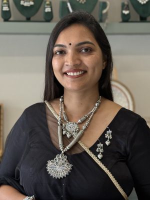 Oxidised Silver Peacock Layered Statement Necklace Set with Earrings for Women