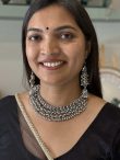 Oxidised Silver Ghungroo Choker Necklace Set with Long Jhumka Earrings for Women